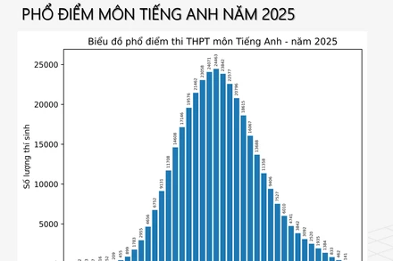 Phổ điểm Tiếng Anh thi tốt nghiệp THPT năm 2025 đẹp, cân đối