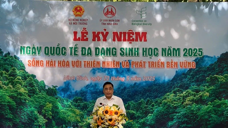 Đồng chí Nguyễn Quốc Trị, Thứ trưởng Nông nghiệp và Môi trường phát biểu tại Lễ kỷ niệm.