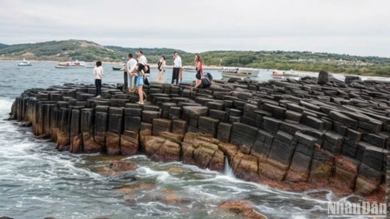 Ghềnh Đá Đĩa - một trong những địa danh thu hút nhiều du khách khi đến với Phú Yên. (Ảnh: ĐÌNH TĂNG)