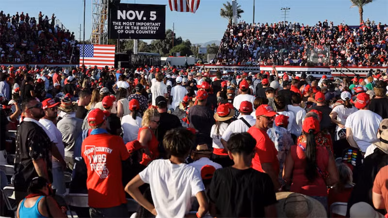 Quang cảnh cuộc vận động tranh cử của ông Trump tại Coachella, bang California, ngày 12/10/2024. (Ảnh: Reuters)