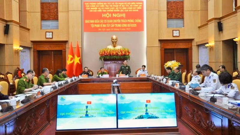 Hội nghị giao ban giữa các cơ quan chuyên trách phòng, chống tội phạm về ma túy. (Ảnh: Bộ đội Biên phòng)