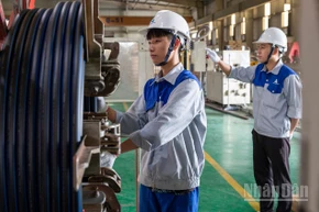 Người lao động ở Công ty Tân Á-Đại Thành. (Ảnh TÙNG NGUYÊN)