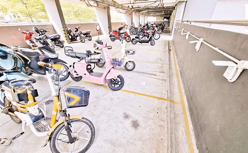 Chung cư TDH RieverView, phường Tam Bình bố trí khu vực sạc xe điện riêng biệt để bảo đảm an toàn phòng cháy, chữa cháy.