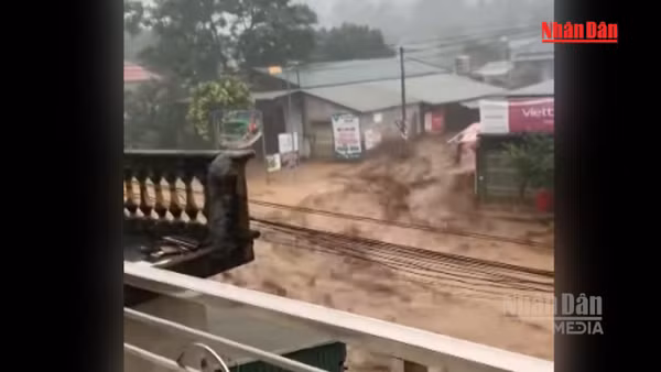 [Video] Lũ quét, sạt lở làm nhiều nhà dân ở Mường Than bị lũ cuốn trôi 
