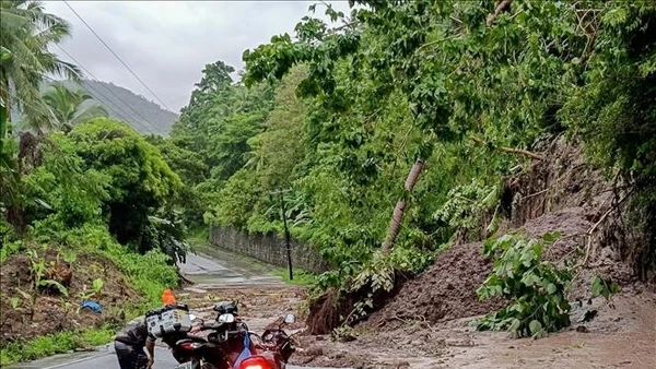 Sạt lở đất do bão Bualoi tại tỉnh Leyte, Philippines ngày 26/9/2025. (Ảnh: THX)