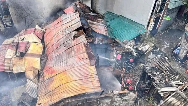 Hiện trường vụ cháy. (Ảnh: HUY MẠNH)