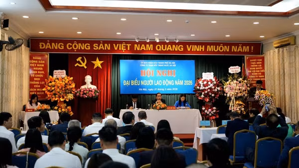 Hội nghị đại biểu người lao động năm 2026 của Công ty TNHH MTV Thoát nước Hà Nội.
