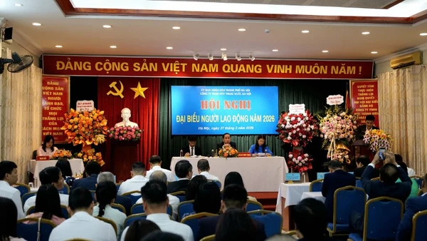 Hội nghị đại biểu người lao động năm 2026 của Công ty TNHH MTV Thoát nước Hà Nội.