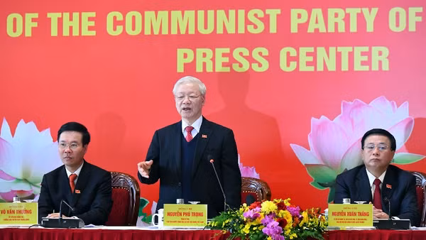 Tổng Bí thư, Chủ tịch nước Nguyễn Phú Trọng phát biểu ý kiến và trả lời báo chí tại buổi họp báo.