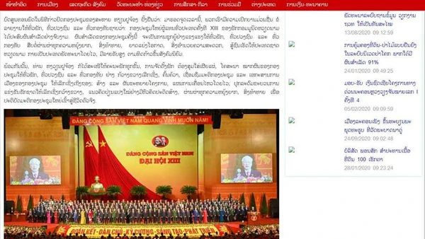 Ngày 1-2, Báo Pasaxon Lào đưa tin về Đại hội lần thứ XIII của Đảng.