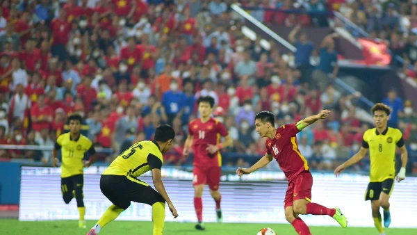 Đẳng cấp của U23 Việt Nam đã lên tiếng đúng lúc trước U23 Malaysia. (Ảnh: TRẦN HẢI)