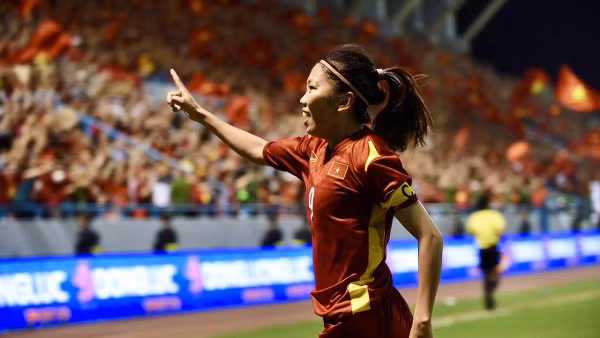 Đội trưởng Huỳnh Như ghi bàn thắng duy nhất giúp tuyển nữ Việt Nam thắng nữ Thái Lan 1-0 ở chung kết SEA Games 31. (Ảnh: TRẦN HẢI)