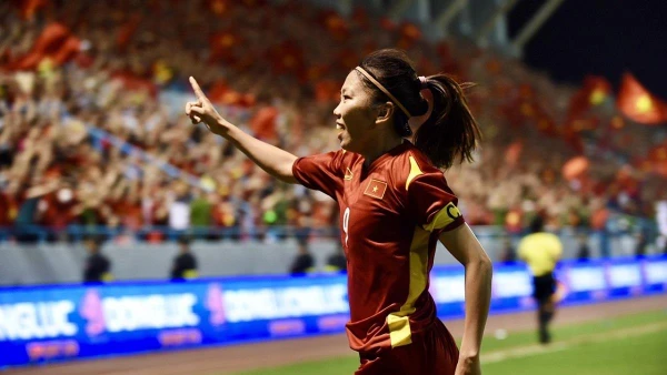 Đội trưởng Huỳnh Như ghi bàn thắng duy nhất giúp tuyển nữ Việt Nam thắng nữ Thái Lan 1-0 ở chung kết SEA Games 31. (Ảnh: TRẦN HẢI)