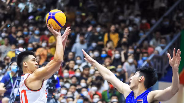 Đầu tàu Chris Dierker thi đấu xuất sắc giúp đội tuyển nam 3x3 Việt Nam lọt vào chung kết. (Ảnh: Minh Phú)