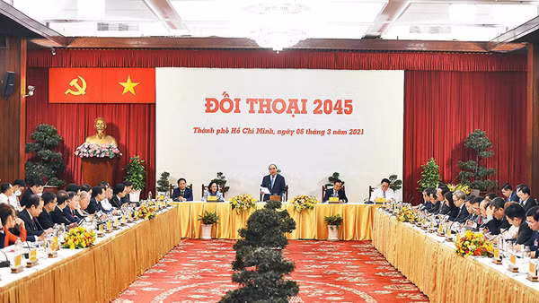 "Đối thoại 2045" diễn ra tại Hội trường Thống Nhất, TP Hồ Chí Minh. Ảnh: Quang Hiếu 