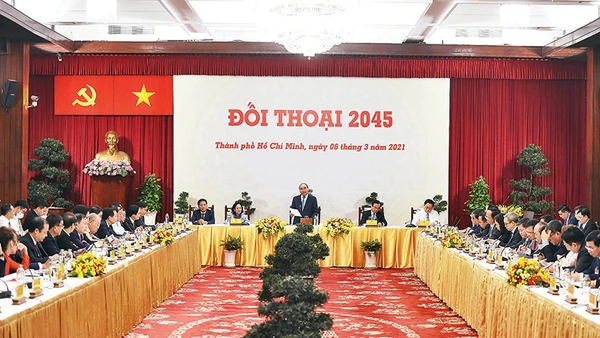"Đối thoại 2045" diễn ra tại Hội trường Thống Nhất, TP Hồ Chí Minh. Ảnh: Quang Hiếu 