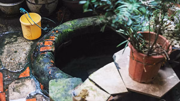 Một giếng cổ ở ngõ Tạm Thương, Hoàn Kiếm, Hà Nội.