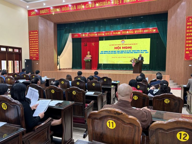 Hội nghị hiệp thương lần thứ nhất thỏa thuận về cơ cấu, thành phần, số lượng người ứng cử đại biểu Quốc hội khóa XVI và đại biểu Hội đồng nhân dân tỉnh Hưng Yên khóa XVIII, nhiệm kỳ 2026-2031.