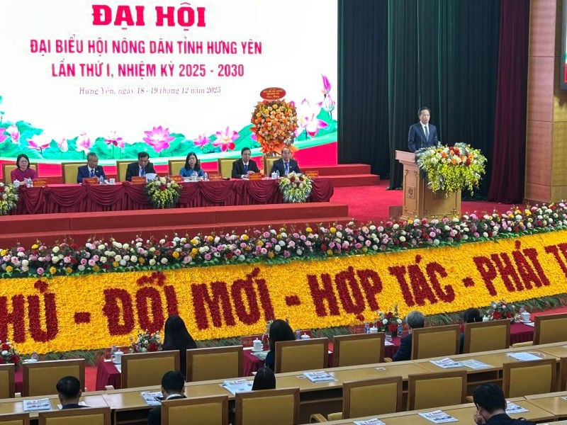 Bí thư Tỉnh ủy Hưng Yên Nguyễn Hữu Nghĩa phát biểu chỉ đạo tại Đại hội đại biểu Hội Nông dân tỉnh Hưng Yên lần thứ nhất, nhiệm kỳ 2025-2030.