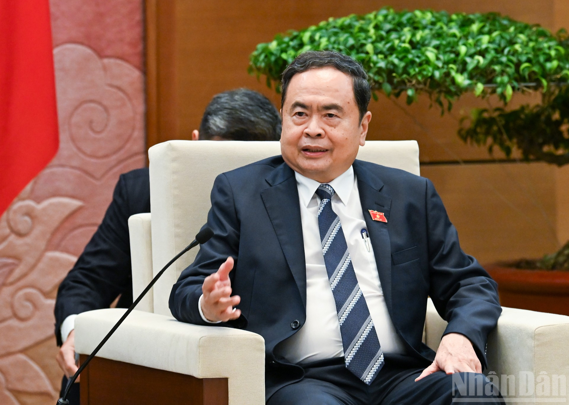 Chủ tịch Quốc hội Trần Thanh Mẫn phát biểu tại buổi tiếp. ndo_br_4-2772.jpg