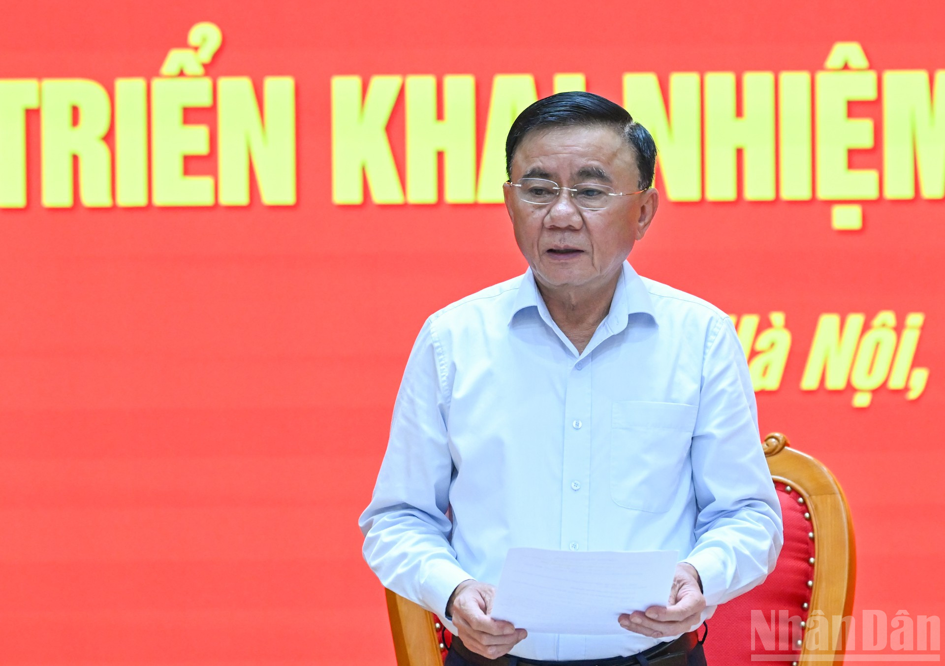 Thường trực Ban Bí thư Trần Cẩm Tú, Bí thư Đảng ủy các cơ quan Đảng Trung ương phát biểu khai mạc, gợi mở các nội dung thảo luận tại hội nghị. ndo_br_1-2073.jpg