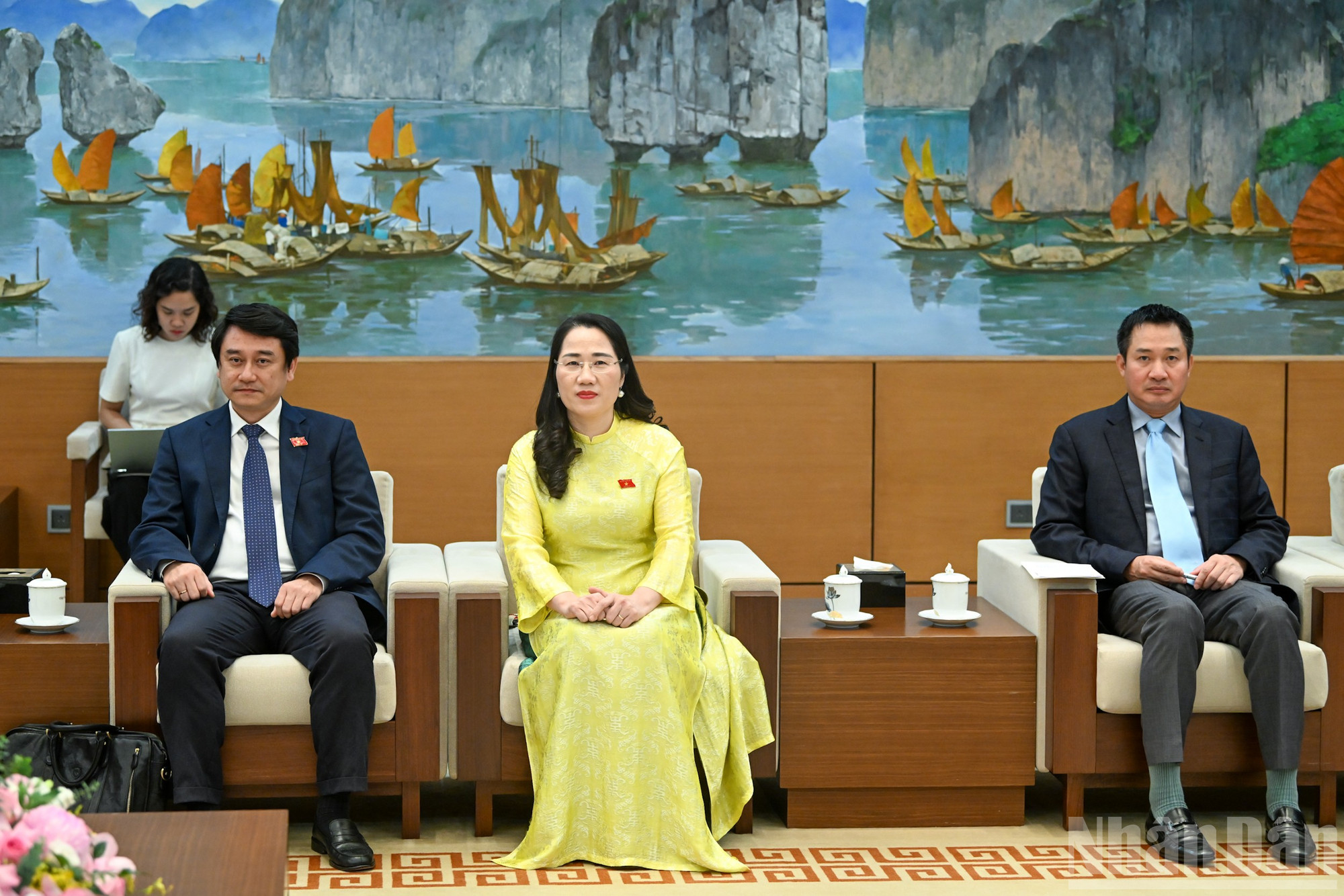 Các đại biểu Việt Nam dự buổi tiếp. (Ảnh: DUY LINH) ndo_br_bnd-3727.jpg