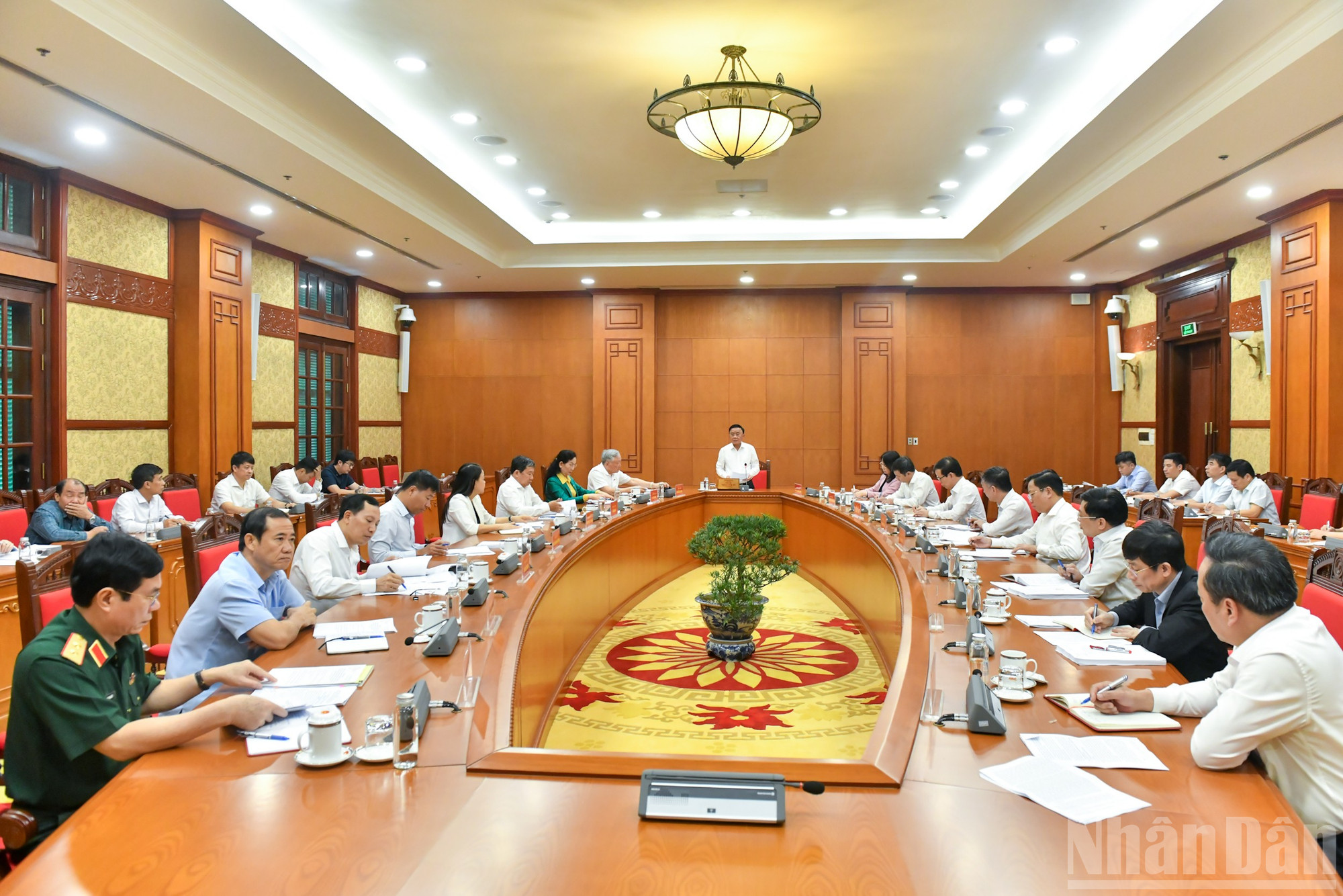 Quang cảnh cuộc họp tại Trụ sở Trung ương Đảng. (Ảnh: Duy Linh) ndo_br_dsc-8237.jpg