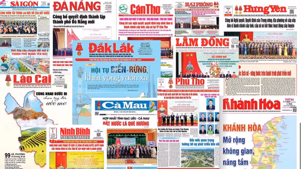[Ảnh] Hình ảnh trang nhất báo Đảng địa phương xuất bản ngày 1/7 sau khi sáp nhập tỉnh, thành phố