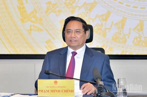 Thủ tướng Chính phủ Phạm Minh Chính chủ trì Phiên họp thứ 23 Ban Chỉ đạo Quốc gia về IUU. (Ảnh: Thanh Giang)