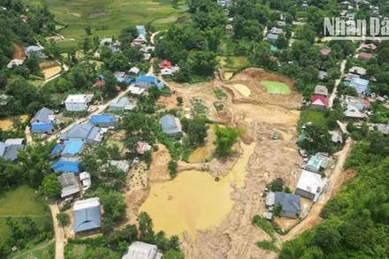 Một trong những điểm khai thác vàng trái phép tại khu vực bản Lứa, xã Pi Toong, huyện Mường La, tỉnh Sơn La.