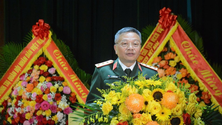 Thượng tướng Lê Quang Minh, Phó chủ nhiệm Tổng cục Chính trị Quân đội nhân dân Việt Nam phát biểu tại buổi lễ. z6793253310214-6c466ae6f37547b8525518889b81ed9c-6991.jpg