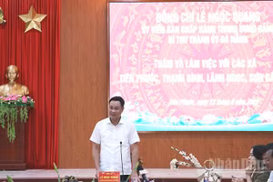 Bí thư Thành ủy Đà Nẵng Lê Ngọc Quang phát biểu tại buổi làm việc.