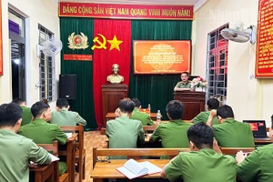 Một buổi sinh hoạt chuyên đề của Chi bộ Công an xã Ia Rsai, tỉnh Gia Lai.