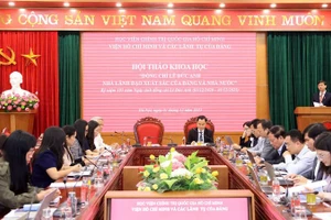 Quang cảnh hội thảo khoa học “Đồng chí Lê Đức Anh - Nhà lãnh đạo xuất sắc của Đảng và Nhà nước”.