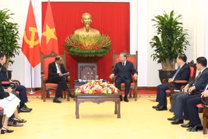 Quang cảnh cuộc tiếp tại Trụ sở Trung ương Đảng. (Ảnh: ĐĂNG KHOA)