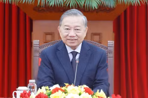 Tổng Bí thư, Chủ tịch nước Tô Lâm tại cuộc điện đàm. (Ảnh: TTXVN)