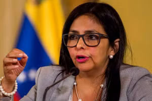 (Ảnh tư liệu) Bà Delcy Rodriguez trong một cuộc họp báo ở Caracas. (Ảnh: THX/TTXVN)