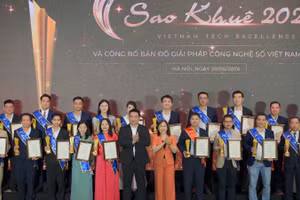 Các đơn vị với sản phẩm và giải pháp số được vinh danh tại Giải thưởng Sao Khuê 2026. (Ảnh: T.Đ)