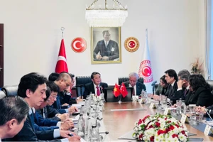 Phó Chủ tịch Quốc hội Nguyễn Đức Hải hội đàm với Phó Chủ tịch Quốc hội Thổ Nhĩ Kỳ Celal Adan. (Ảnh: Bộ Ngoại giao Việt Nam)