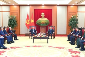 Quang cảnh cuộc tiếp tại Trụ sở Trung ương Đảng. (Ảnh: ĐĂNG KHOA)