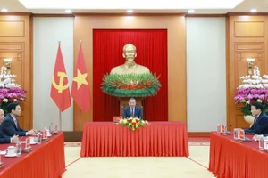 Tổng Bí thư Tô Lâm tại cuộc điện đàm với Tổng thống Liên bang Nga Vladimir Putin. (Ảnh: TTXVN)