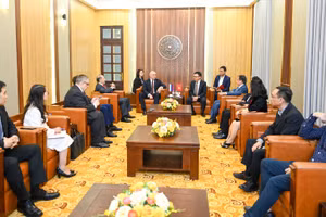 Quang cảnh buổi tiếp. (Ảnh: THẾ ĐẠI)