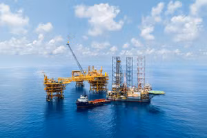 Giàn khai thác dầu khí trên biển của Petrovietnam.