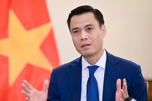 Thứ trưởng Ngoại giao Đặng Hoàng Giang trả lời phỏng vấn. 