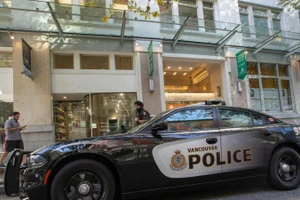 Xe của cảnh sát tại Vancouver, Canada. (Ảnh: Tân Hoa Xã)