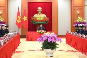 Quang cảnh cuộc tiếp tại Trụ sở Trung ương Đảng. (Ảnh: ĐĂNG KHOA)