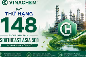 Vinachem được vinh danh trong danh sách 500 doanh nghiệp hàng đầu Đông Nam Á năm 2026.