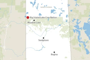 Vị trí khu vực Big Island Lake Cree Nation trên bản đồ. (Ảnh: CBC)