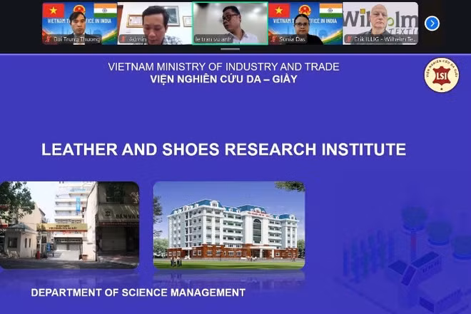 Hội thảo trực tuyến với chủ đề “Định hình tương lai hợp tác da giày Việt Nam-Ấn Độ” diễn ra ngày 9/4.