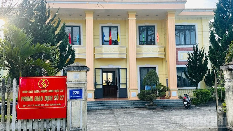 Trụ sở Phòng giao dịch số 27-Kho bạc Nhà nước khu vực XV tại xã Măng Đen, tỉnh Quảng Ngãi.